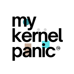 Logo českého IT fashion brandu My Kernel Panic — IT tričko pro ajťáka, pro ajťačku, tričko pro programátora, programátorku, tričko pro vývojáře, pro vývojářku, tričko pro geeka, originální dárek pro ajťáka, dárek pro programátora, dárek pro vývojáře, programátorské oblečení, IT oblečení, geek tričko, český IT brand My Kernel Panic.